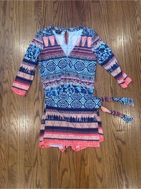 Bebe patterned Wrap Romper - small
